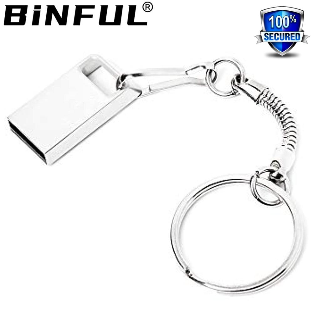 BINFUL Tiny usb flash drive 4G 8G 16G 32GB 64GB 128G pen drivepend rive флешка waterproof gray u disk memoria cel stick Portable: 16GB / Silver