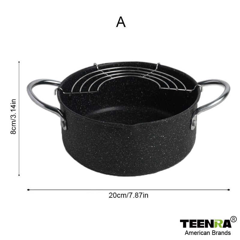 Teenra Japanse Stijl Frituren Pot Maifan Stone Tempura Frter Pan Gebakken Kip Pot Koken Gereedschap Keukengereedschap: A