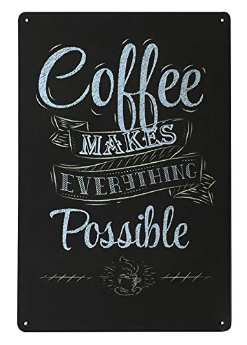 Funny Coffee Signs, Coffee Menu Know Your Coffee Vintage Retro Metal Coffee Signs Home Decor Metal Painting Tin Sign Wall: Black Grey
