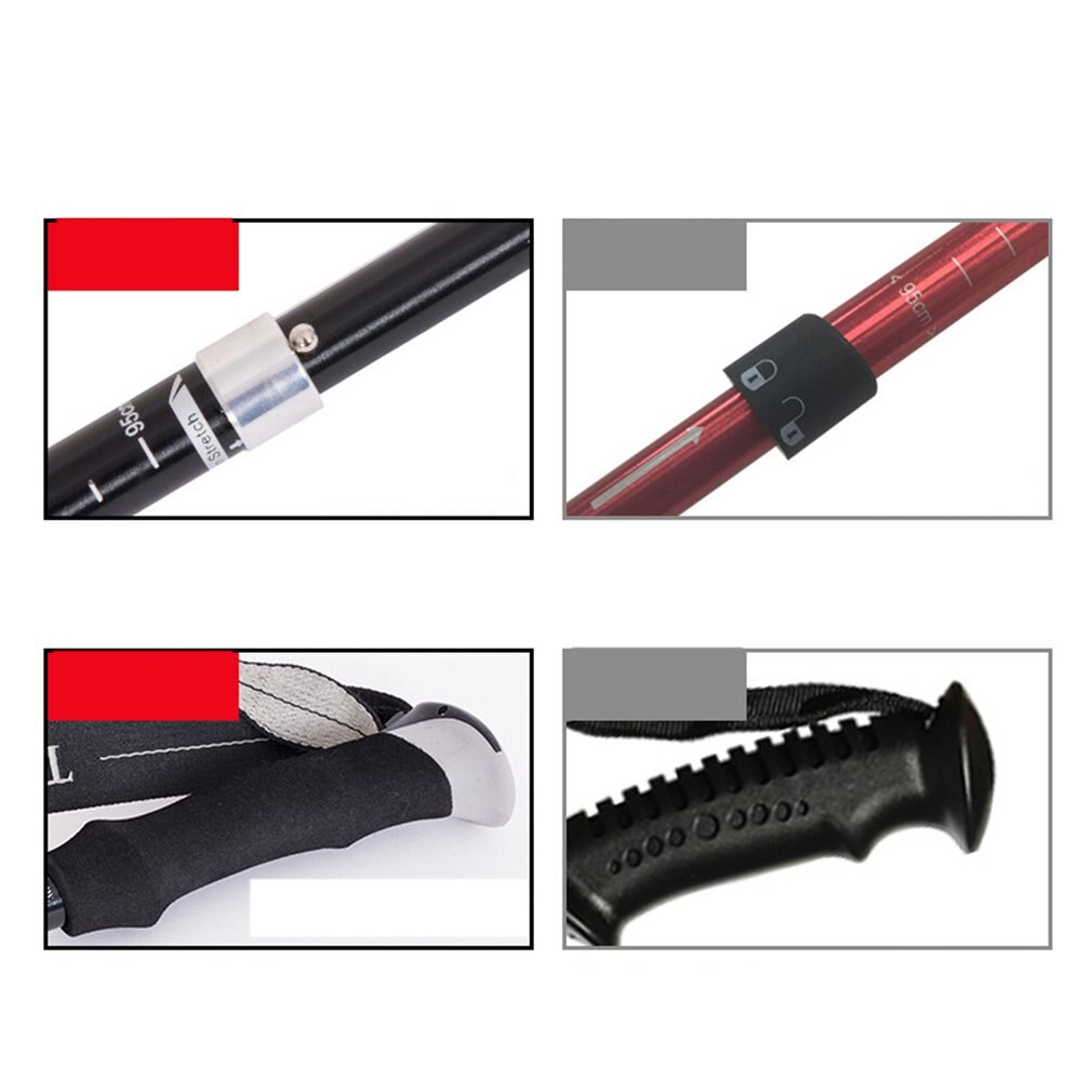 Trekking Poles Nordic Walking Poles Aluminum Trekking Sticks Foldable Hiking Pole Folding Hiking Stick Walking Sticks Long/Short