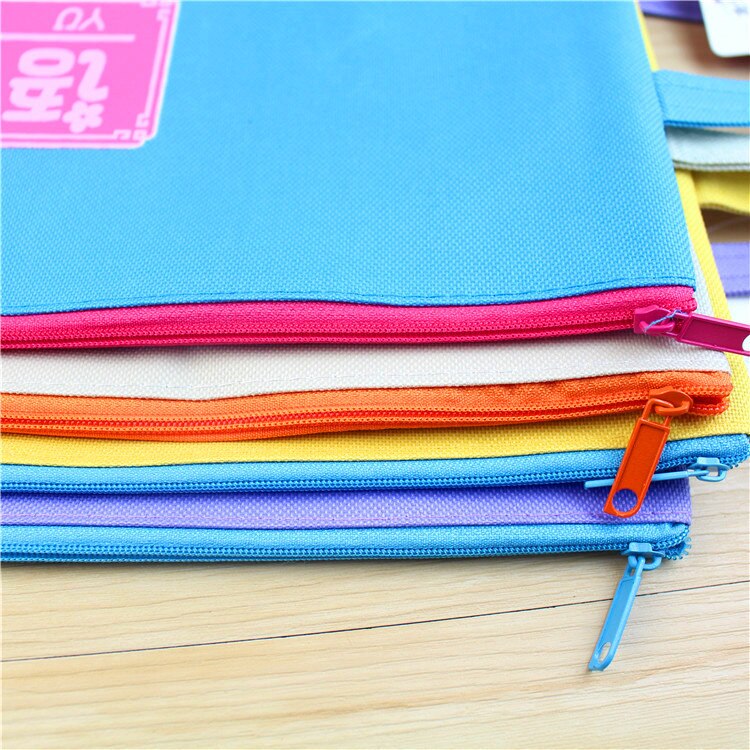 1 Pcs A4 Bag Fabric Folder For Documents Stationery 34*24.5cm Document Bag School Supplies
