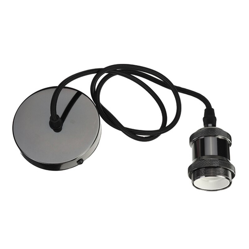1PC E27 Vintage Lamp Ceiling Light Fitting Pendant Lamp Bulb Holder Base Metal Iron Lamp Holder with Wire 1.2M