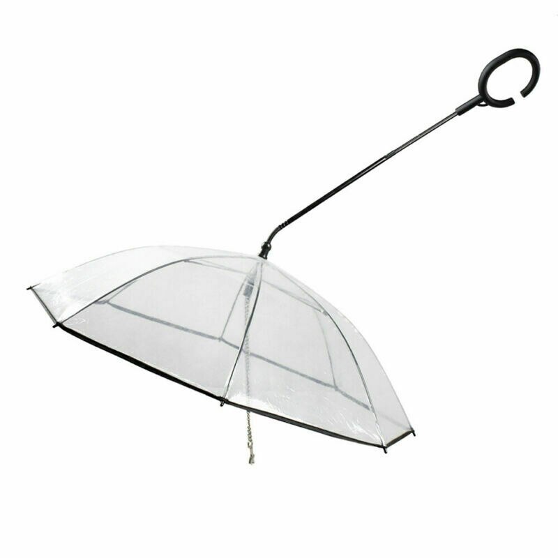 Teleskop Griff transparent Haustier Regenschirm Mit Hund Leine für Regen gehen Regenschirme Wasserdicht Katze Liefert Haustier Produkte