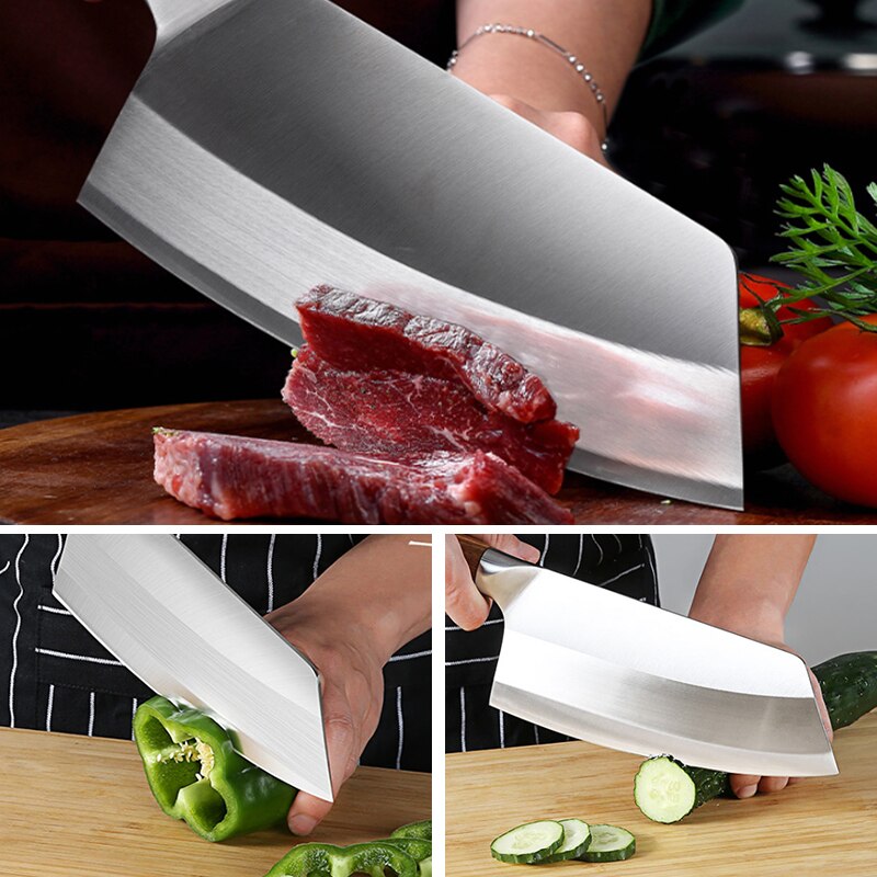 8-inch Chinese Kitchen Knife Stainless Steel Meat Cleaver Chopping Knife Chef Knife
