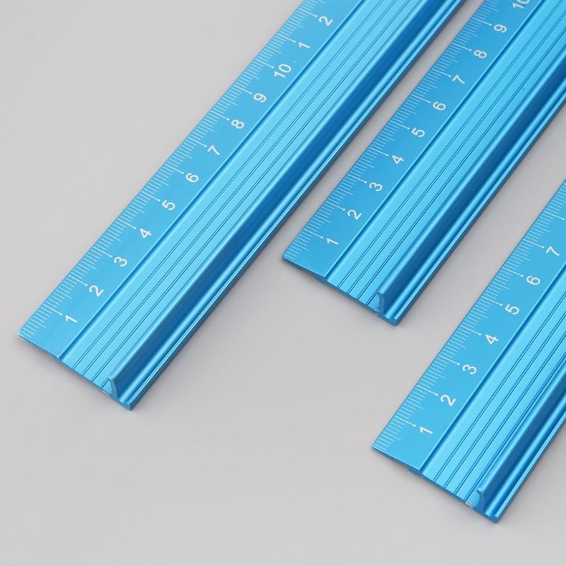 Regla recta de aleación de aluminio, balanza protectora, herramienta de dibujo para ingenieros, 3 tamaños