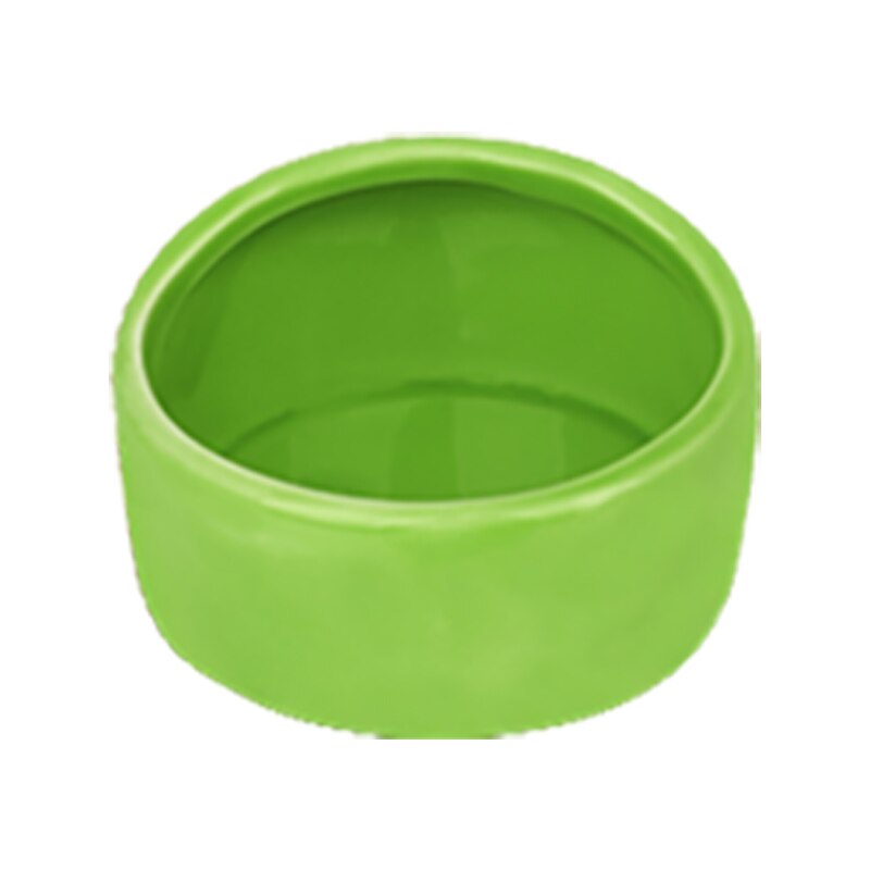 Cuenco de cerámica de tamaño pequeño para mascotas, cuenco de comida para hámster, antigiro, Chinchilla antimasticable: Green