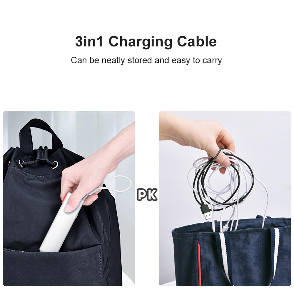 Caja Mágica de Cable de datos de tres-en-uno móvil Teléfono de carga rápida cargador de tres-Línea Tres usar Android de Apple dos-en-uno portátil