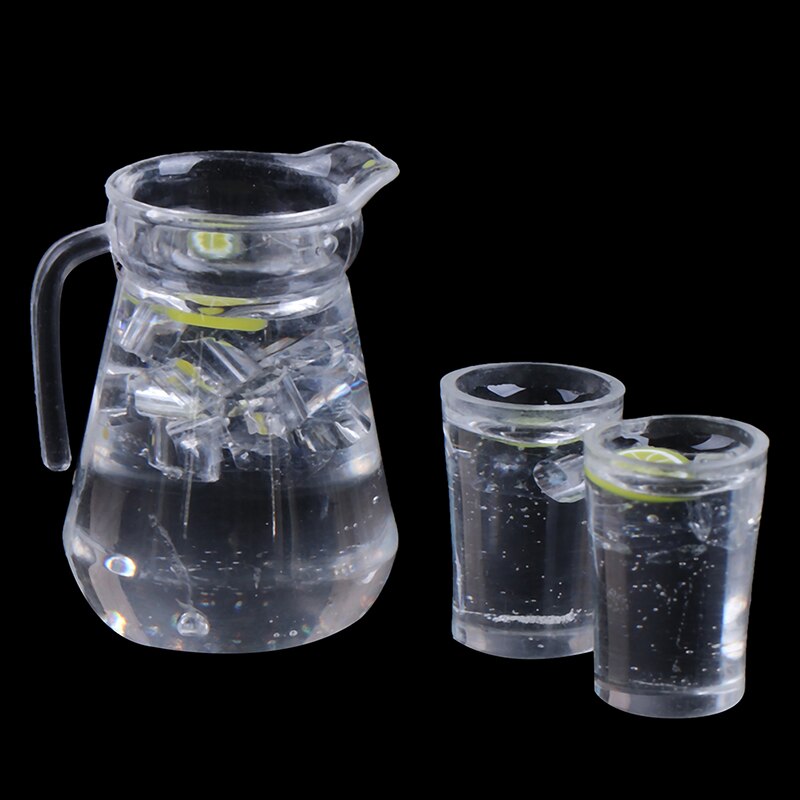 1/12 Mini Juice Jug Cup Set Simulation Drink Model Toys for Doll House Decoration Dollhouse Furniture Accessories