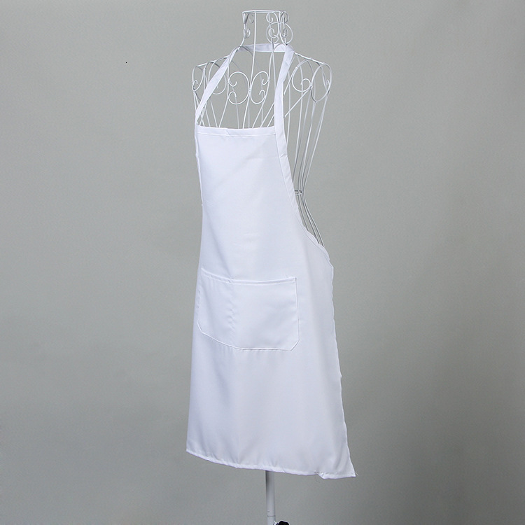 Canvas Cotton Aprons Canvas Pockets Baking Chefs Kitchen Cooking Apron фартук кухонный Chefs With Hat Household Merchandises: white