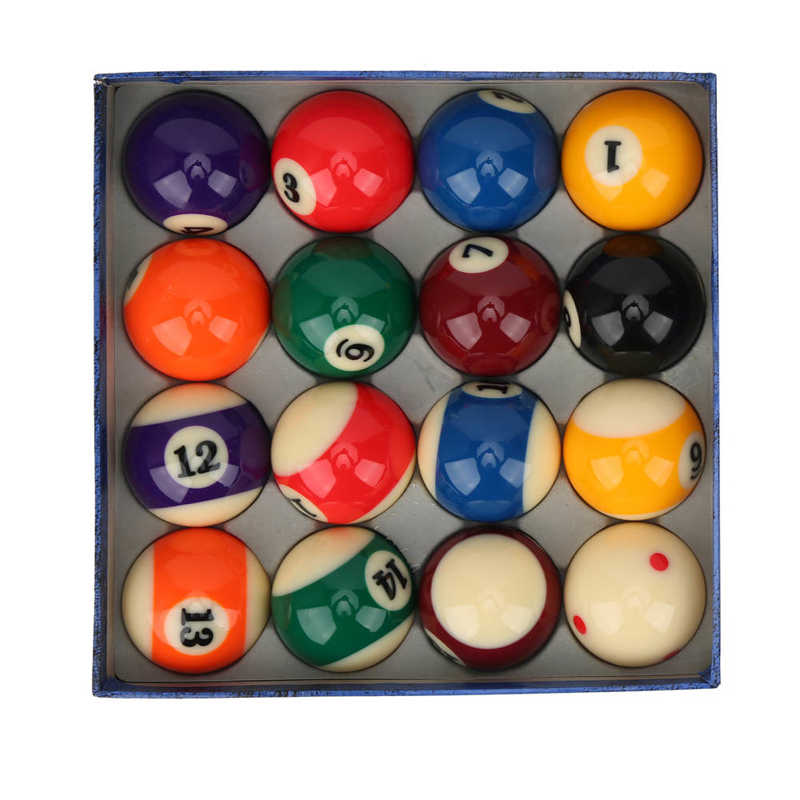 16Pcs 48mm Billiard Balls Set Gloss Resin Bright Colors American Pool Table Balls