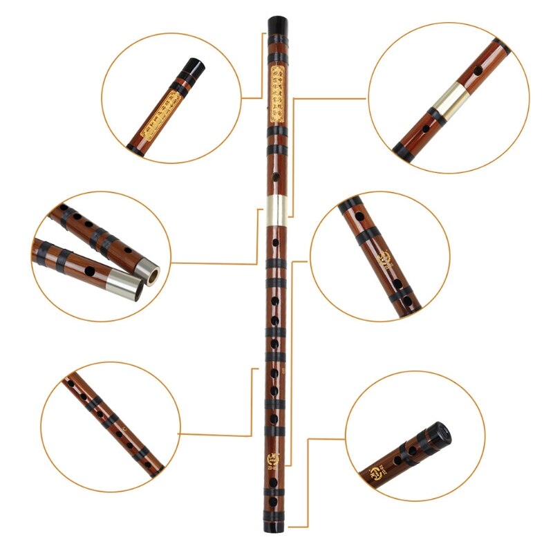Flauta de bambu profissional sopro flautas instrumentos musicais c d e f g chave h053