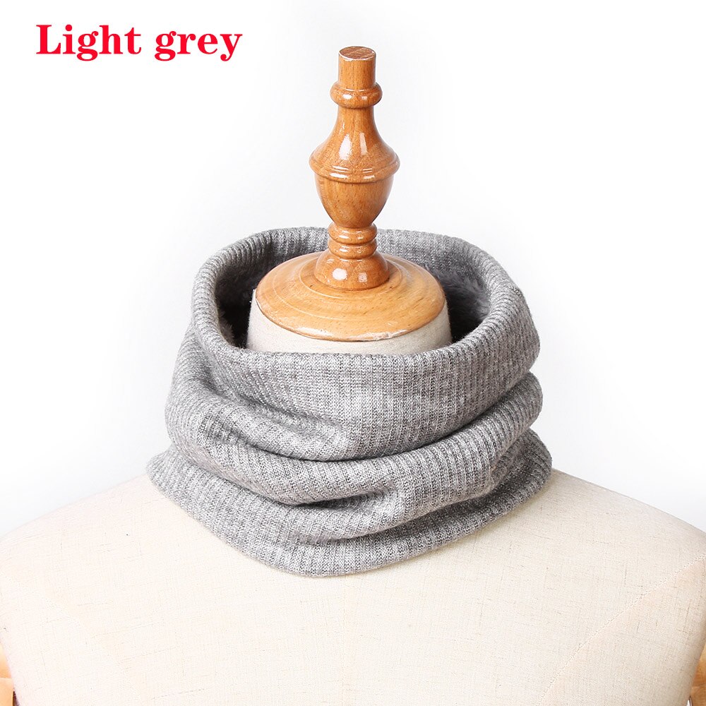 1 PC Bonito Algodão Bebê Inverno Neck Warmer Anel Scarf Crianças Meninas Meninos De Malha De Lã O-Lenços Cor Sólida crianças Quente Baixada: Light Grey