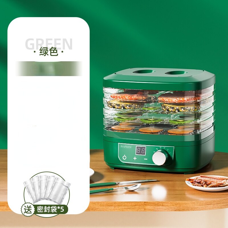 Secador de frutas inteligente de 5 capas para el hogar, pequeño secador de aire para frutas y verduras, carne y comida de mascotas