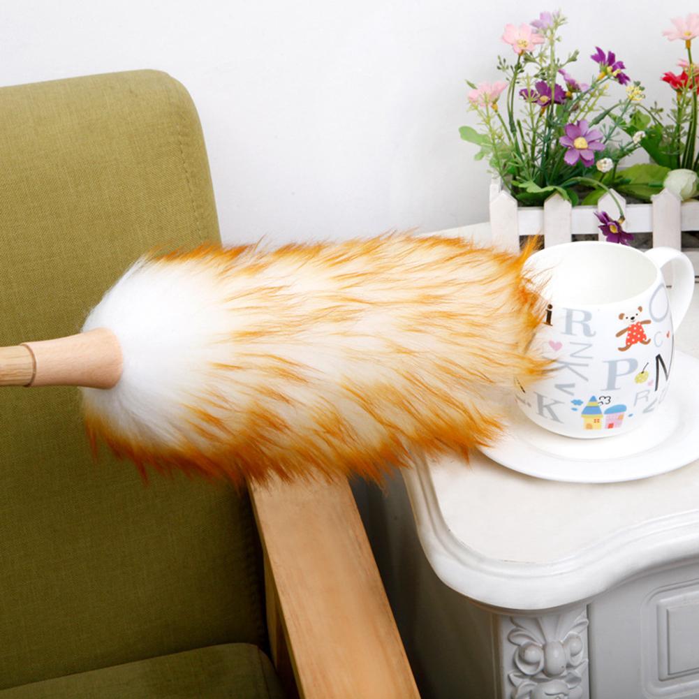 Household Natural Fine Fiber Dust Removal Duster Living Room Non-static Dust Hair With Bamboo Handle Home Clean Tool