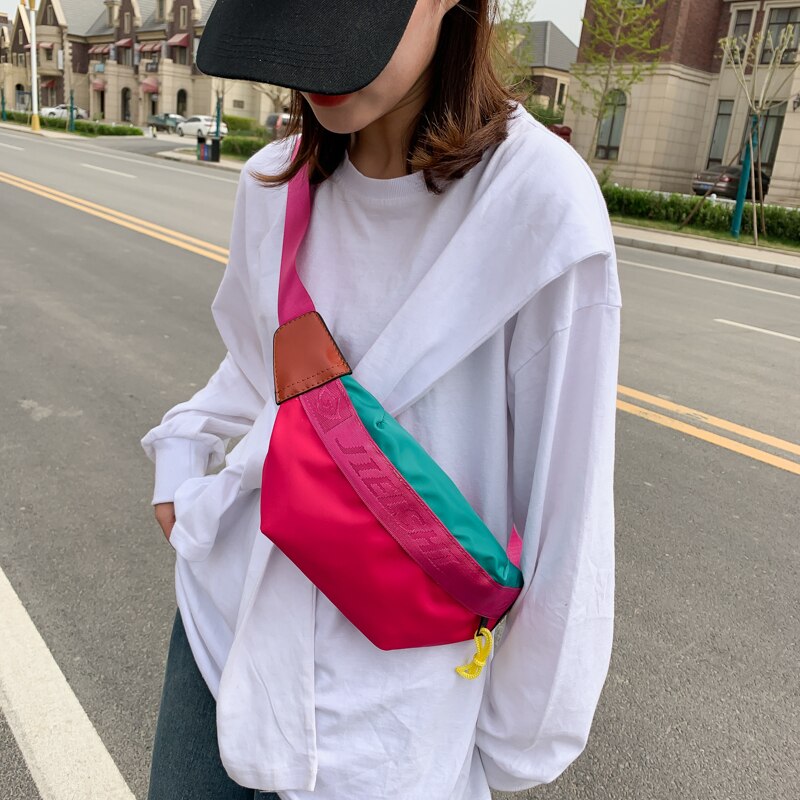 fanny Pack Sommer Farbe Passenden Frauen Taille Tasche lässig unisex Brust Tasche Nylon Taille Tasche Umhängetasche Gürtel tasche