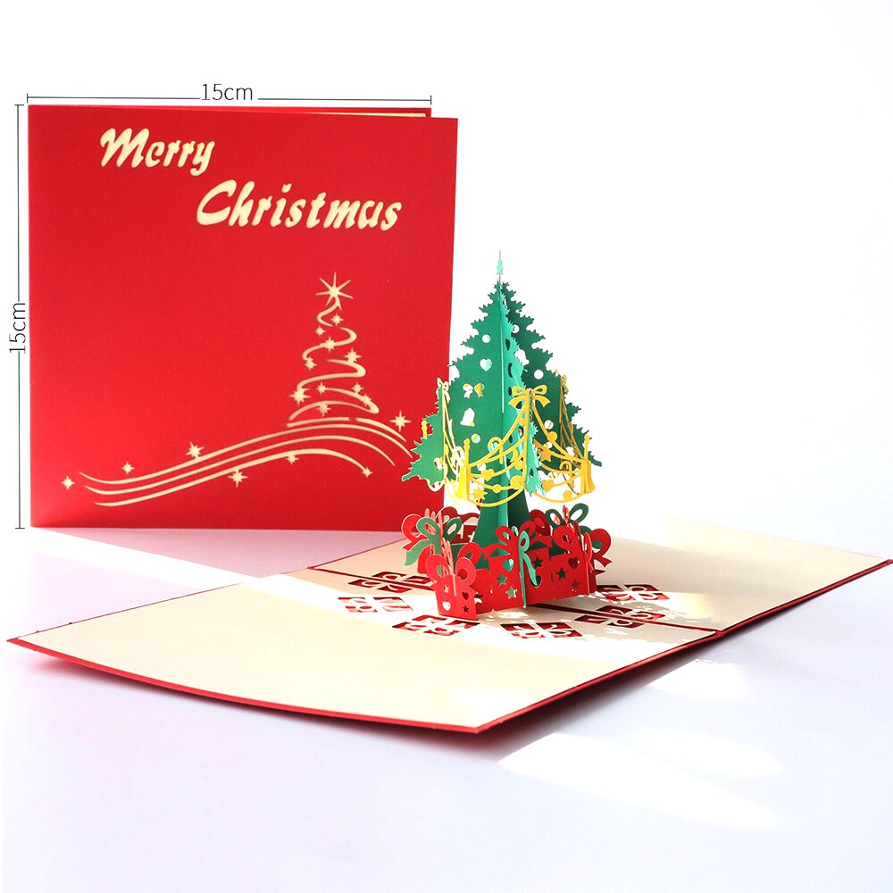 Christmas Cards Greeting Cards 3D Christmas-Tree Post Card For Christmas Greeting Card Happy Year 1Pc