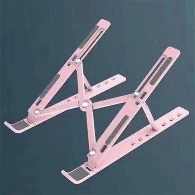 Portable Laptop Stand Foldable Support Base Notebook Stand For Macbook Pro Lapdesk PC Computer Laptop Holder Cooling Pad Riser: Pink (ABS)