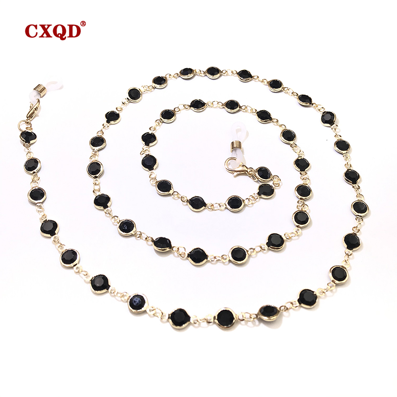 Kleurrijke kristallen kralen brillenhouder brillenketting voor dames oogaccessoires brillenkoord zonnebrilkoord: Roestrood