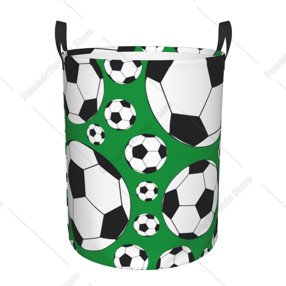 Foldable Laundry Basket For Dirty Clothes Soccer Balls Sport Football Pattern Storage Hamper Kids Baby Home Organizer