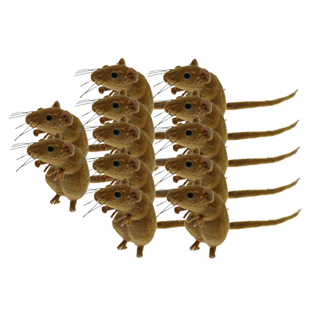 12 Piece Clay Mouse Animal Model Figure Home Garden Craft Ornament Summer Decor