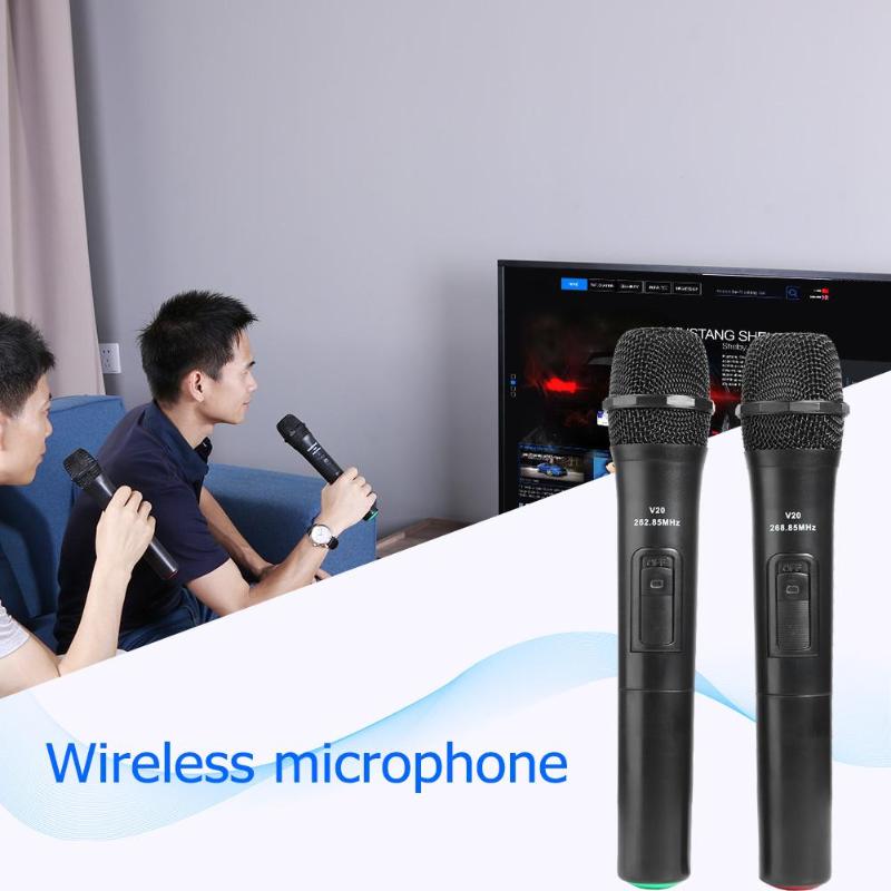 2Stck 268,85 Mhz/262,85 Mhz Clever kabellos Mikrofone für Studio Aufnahme Karaoke Handheld Karaoke Mic mit USB Empfänger schwarz