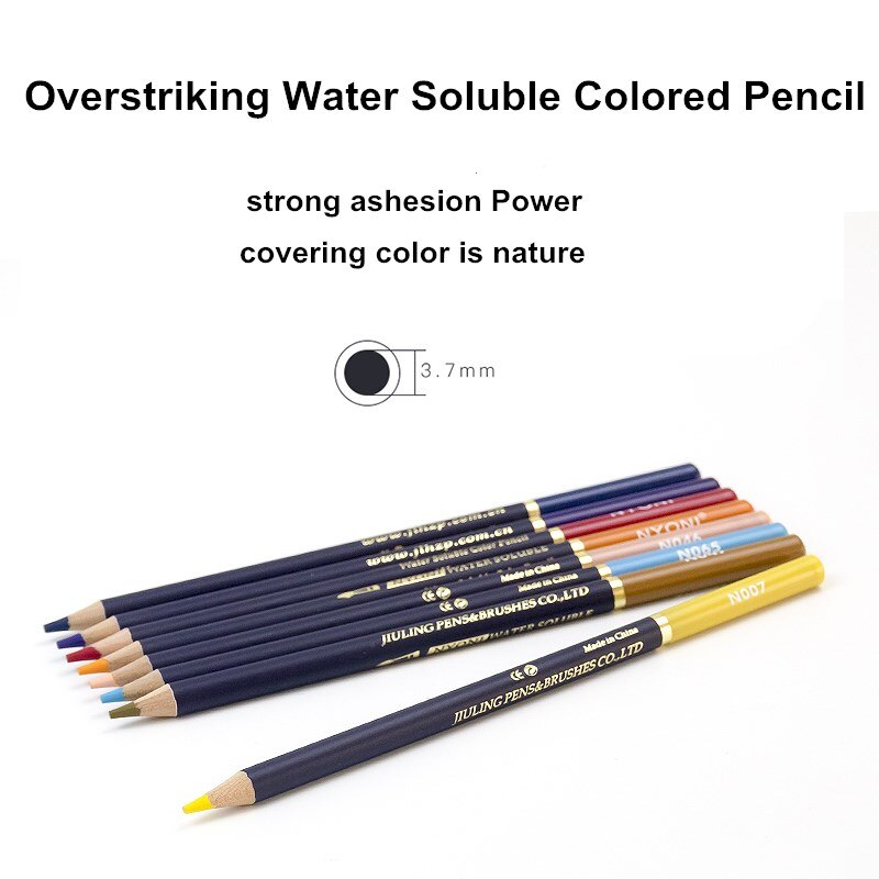 NYONI-lápices de acuarela suaves para artista, Kit de lápices de colores solubles en agua para dibujar y pintar, suministros de arte para niños