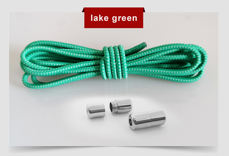 Elastic Shoelaces Round Locking No Tie Shoe Laces Quick Lazy Laces Rubber Sneakers Shoelace for Kids Adult Shoe Laces No Tie: lake green