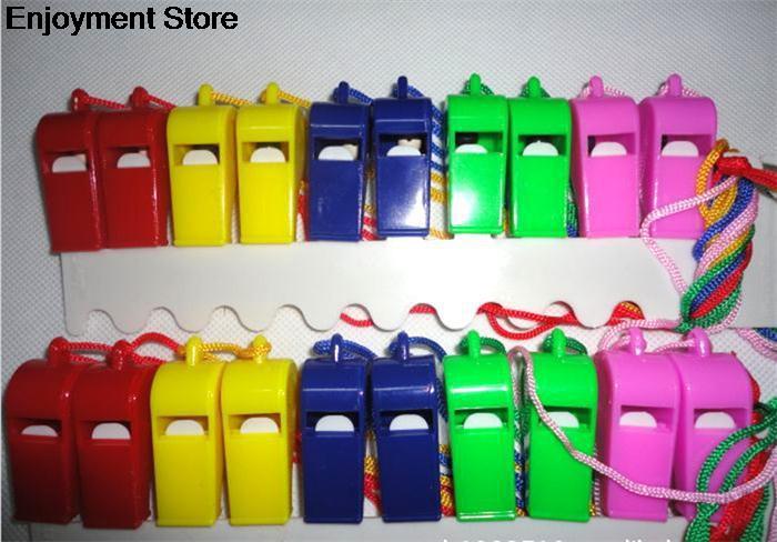 Julyhot 24 Stks/zak Plastic Fluitje Met Draagkoord Voor Boten, Raft,Party, sport Games Emergency Survival Alle Items