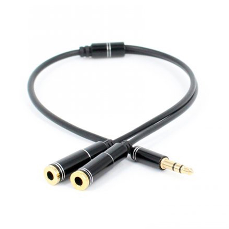 Nuovo! Cavo sdoppiatore per cuffie Cavo prolunga sdoppiatore Jack Audio da 3,5 mm Cavo adattatore AUX da 3,5 mm maschio a 2 porte 3,5 mm femmina
