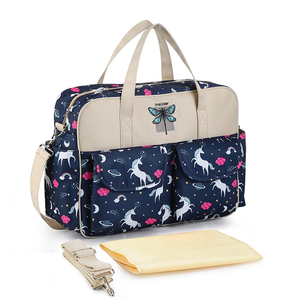Baby Diaper Bags Maternity Bag Waterproof Messenger Printed Wet Dry Diaper Bag Baby Care Travel Stroller Bags: 3