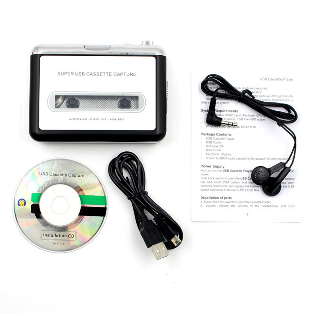 Newb Cassette Tape Converter Cassette Te MP3 Audio Voor Capture Muziekspeler Voor Laptop Pc Cassette-To-Mp3 Converter