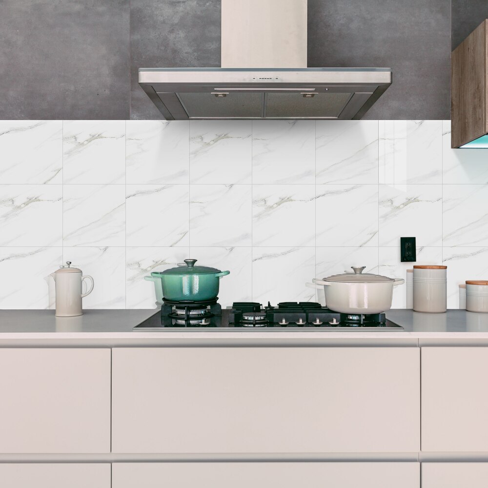 Marble self-adhesive paper kitchen stove oil-proof retro 3D decorative wall stickers thick anti-skid floor stickers