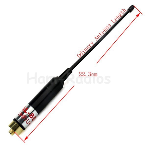 Black AL-800 144/430MHz SMA-F/SMA/BNC High Gain Super Telescopic Antenna for PRYME Kenwood HYT BAOFENG uv-5r