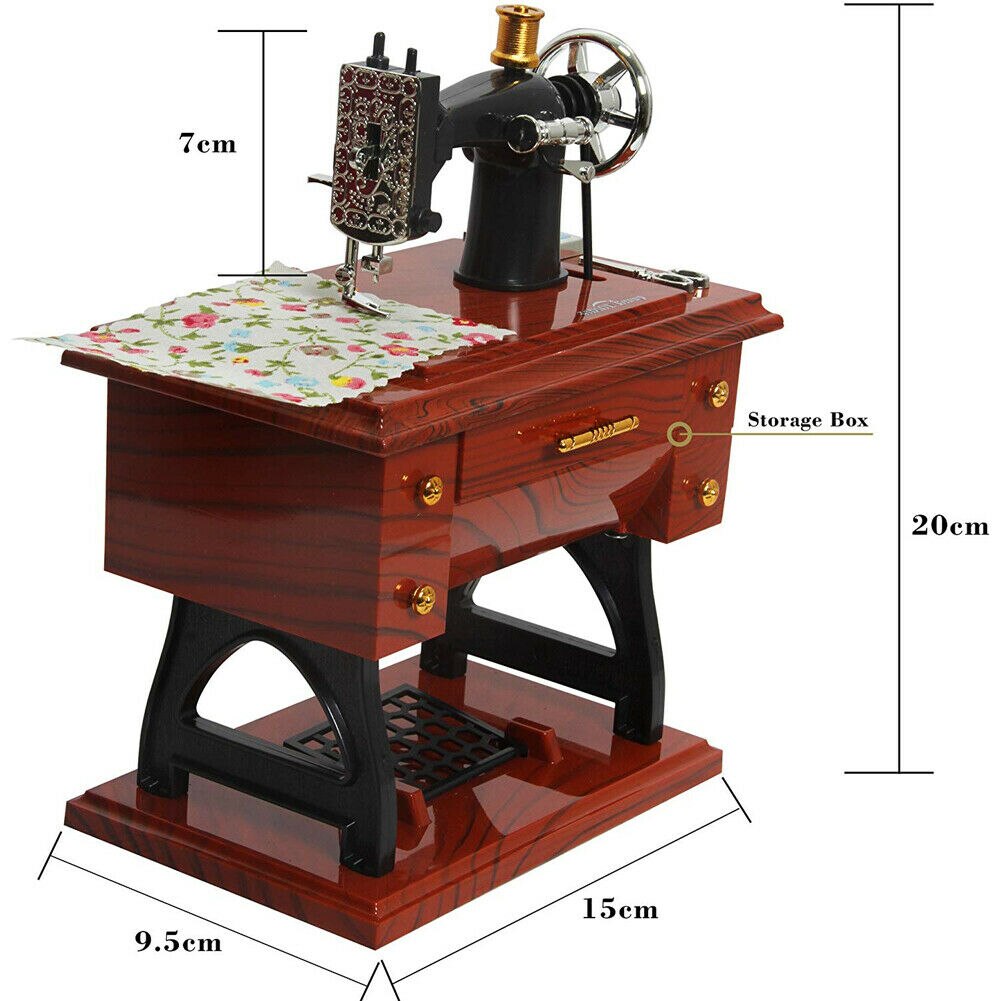 Birthday Music Boxes Sewing Machine Music Box Mini Retro Sewing Clockwork Music Box