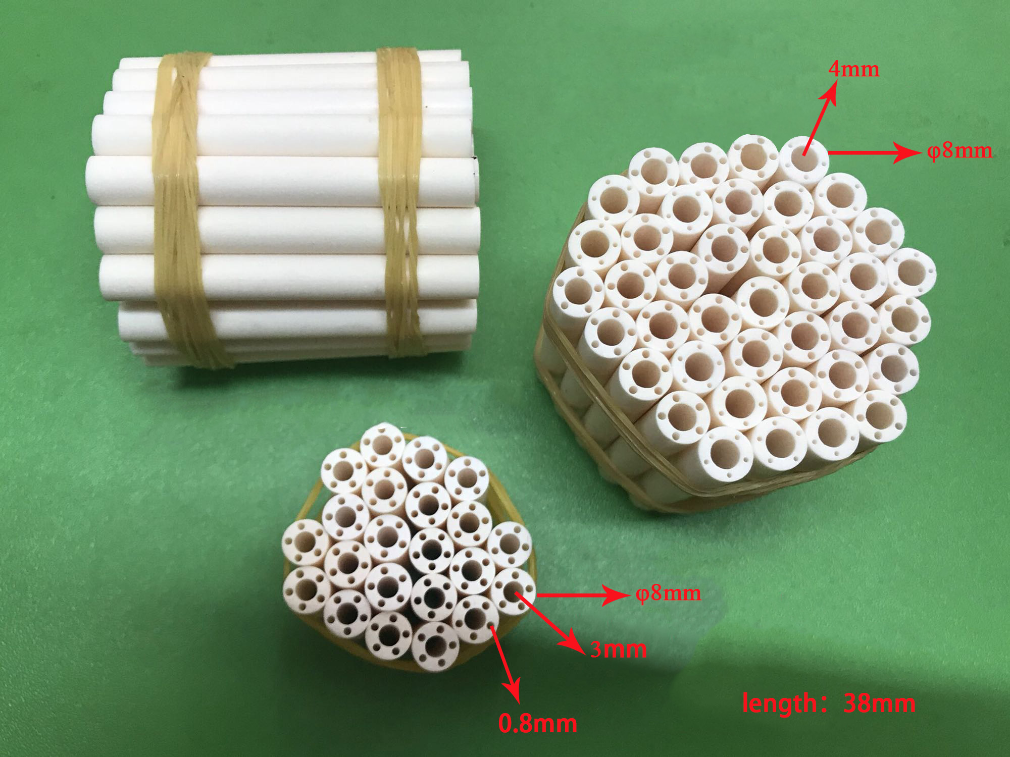 Ceramic tube Thermocouple temperature sensor Protective tube High temperature With 6 inner hole