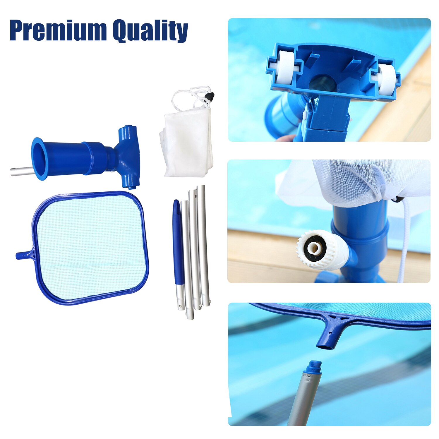Pool Cleaning Set Swimming Pool Cleaning Tools Maintenance Above Ground Skimmer Brush Vacuum Hose