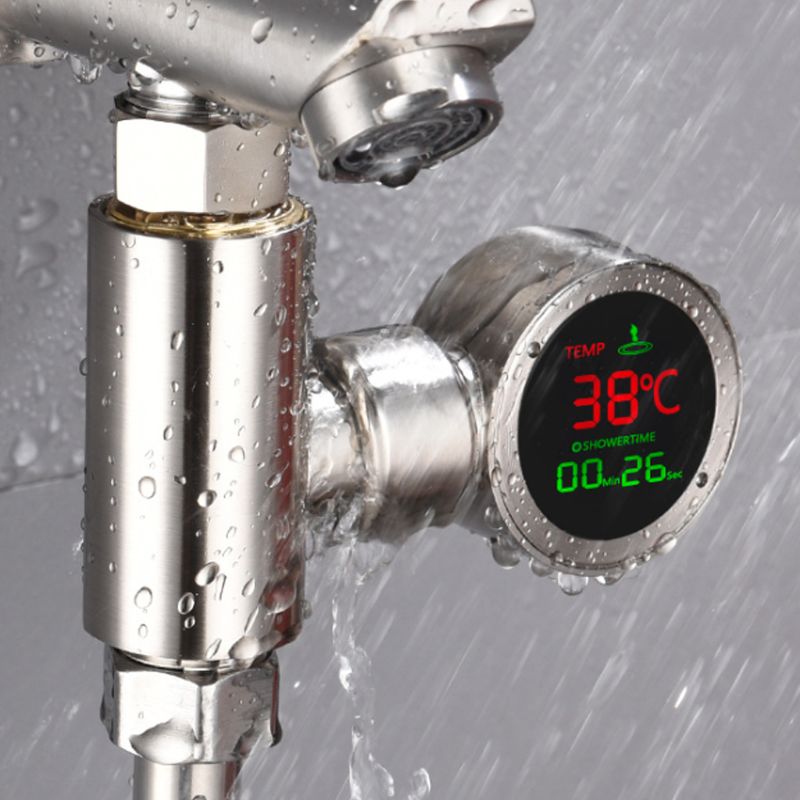 LED Water Shower Thermometer Self-Generating Electricity Bath Temperature Meter