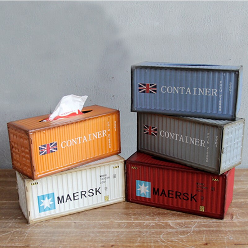 Retro Iron retro arts iron Towel Storage decoration Container Tissue Box Antique classical container model case box