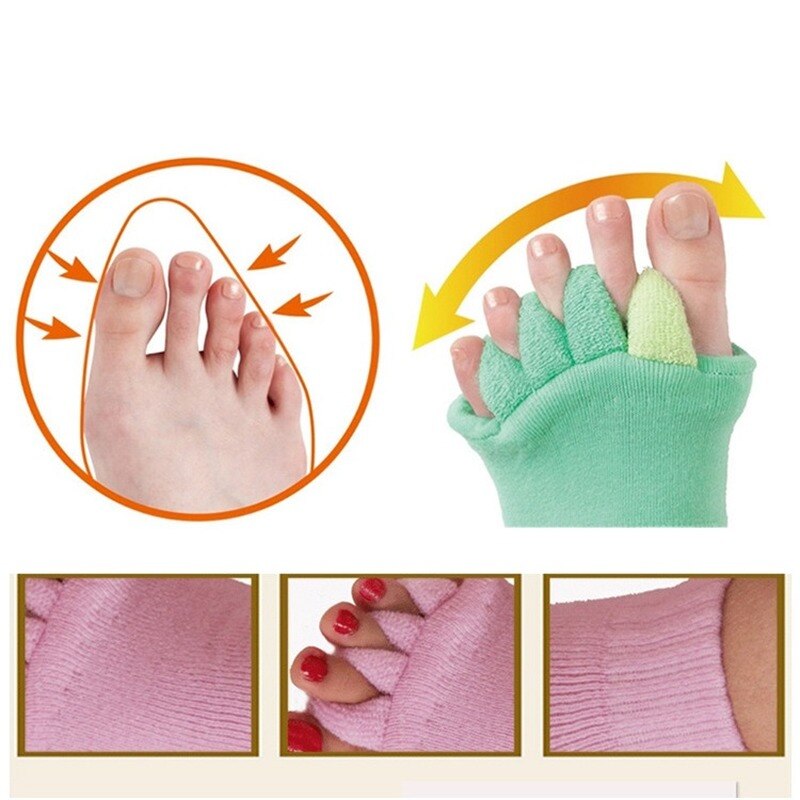 2 Stuks Foot Alignment Pijnbestrijding Sokken Voor Pedicure Apparaat Hallux Valgus Correctie Vijf Teen Sokken Vingers Teen Afscheiders
