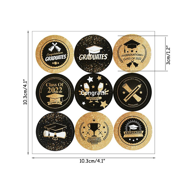 Round graduation stickers Congratulations Graduations Stickers College Graduate Celebration Party School encouragemen Labels: Default Title