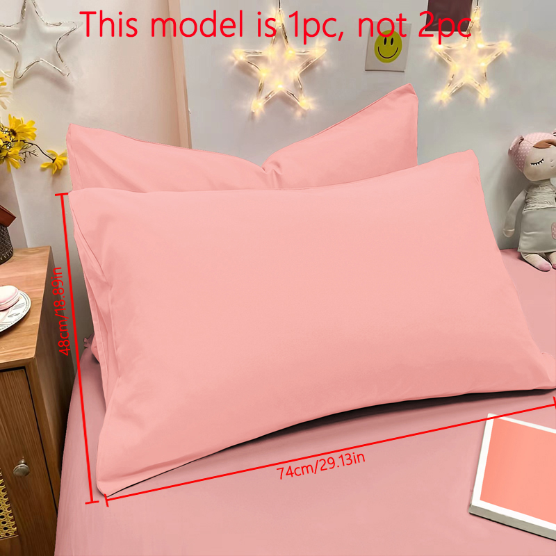 1 Piece Of Matte Solid Color Pillowcase, Bedroom Pocket Sealed Soft Pillowcase, Bedding: Pink