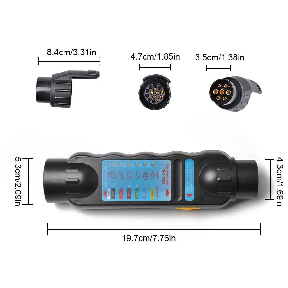 Universal Towing Trailer 7 Pin Plug Socket Connection Tester 12V Wiring Circuit Light Tool Unit Diagnostic Tools 13P Shift 70