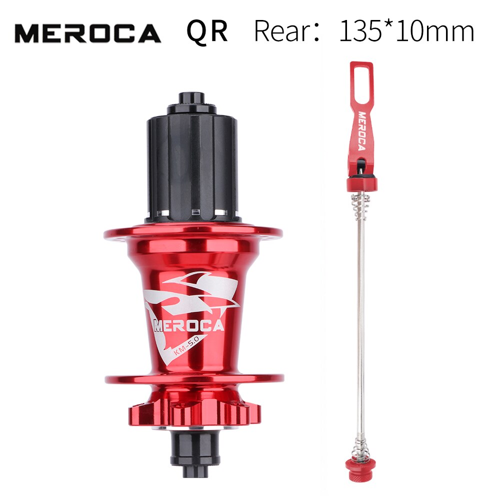 MEROCA km-5.0 Mtb Mountain Bike Hub 32 Holes 5 Bearing 8/9/10/11 Speed Front Rear Qr Or Thru Aluminum Alloy Bicycle Hubs: Red QR Rear Hub