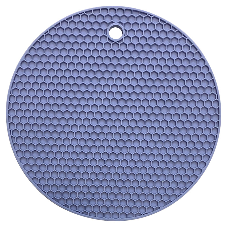 18 cm Ronde Siliconen Mat Coaster Food Grade Materiaal Placemat antislip Tafelmat Keuken Accessoires Gadgets Ronde Cup mat: VIOLET/Viooltje