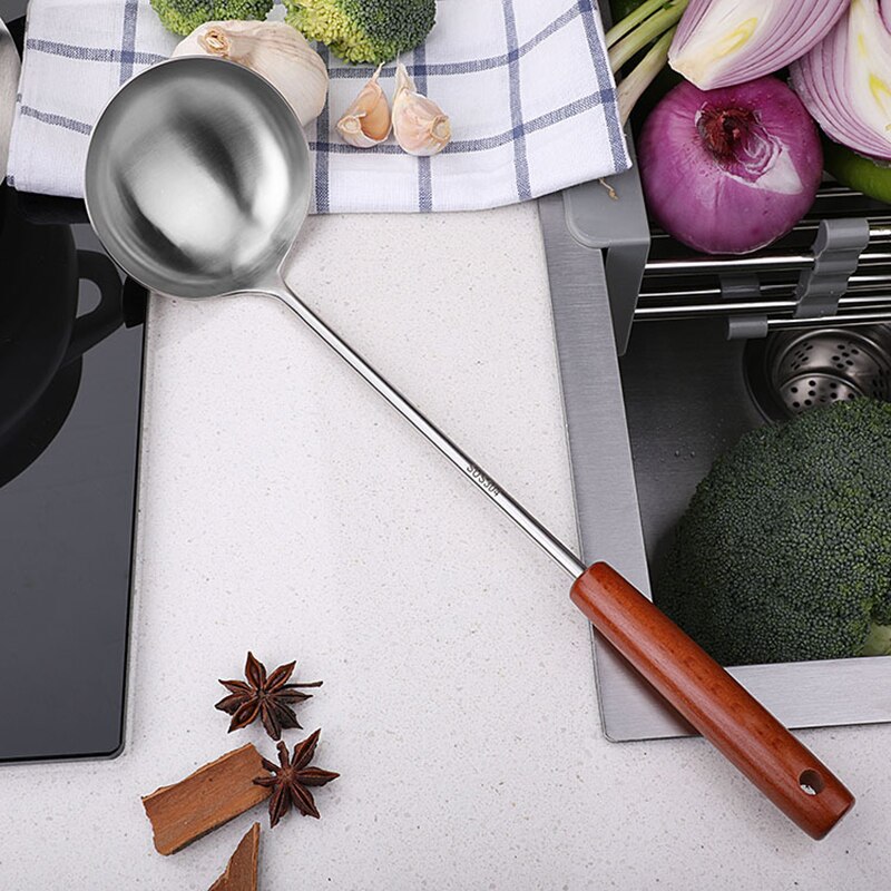 Lange Handgreep Roestvrij Staal Wok Spatel Keuken Gegroefd Turner Rijstlepel Pollepel Kookgereedschap Utens