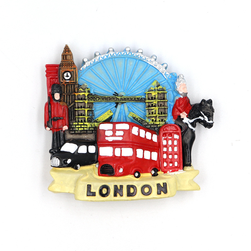 Recuerdo de turismo nacional de Inglaterra de Londres, imán de resina 3D para refrigerador, pegatina para decoración del hogar, adornos,