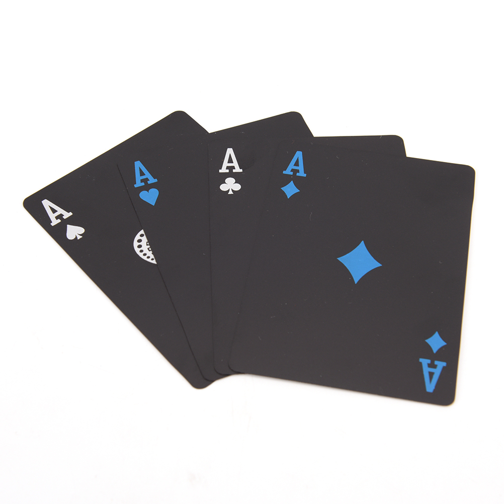 PVC Black Poker Waterproof Playing Cards Novelty Collection Durable Fastness Poker 63x88mm