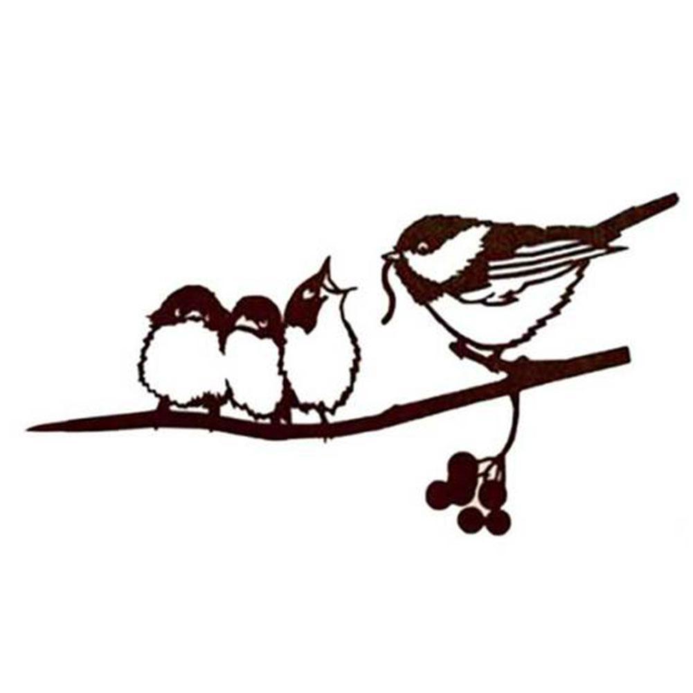 Clôture en fer forgé pour oiseaux et colibris, décoration artistique en métal pour jardin et cour