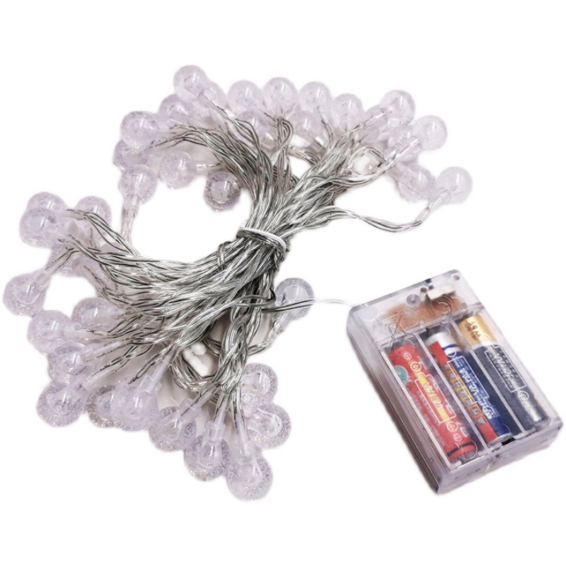 Crystal Ball Fairy String Lights Outdoor Waterproof Christmas Decoration Camping Fairy Garland Garden Party battery Operated