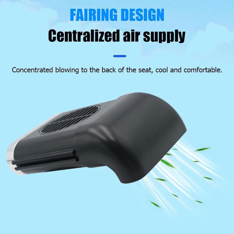 Car Seat Cooling Fan, Silent Adjustable Wind Speed USB Car Seat Cooling Fan for All Cars Jeep of RV (Classic Black